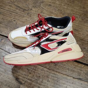 Diesel S-Serendipity Sport X Sz 9 Sneakers Beige Leather Shoes Lace Up